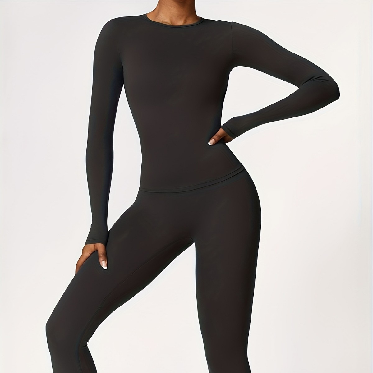 Winter Clothing For Women - Conjunto de ioga justo e slim,