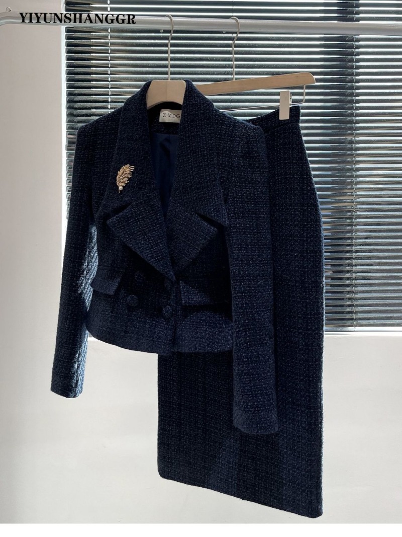 Winter Clothing Pk - Novo outono inverno tweed terno feminino