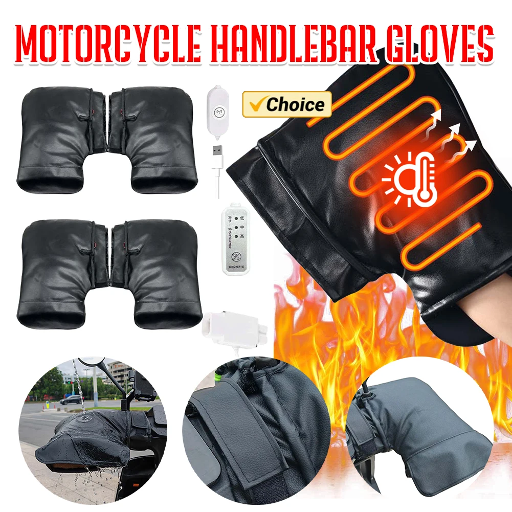 Heated Gloves Electric - Luvas de aquecimento elétrico para guidão,