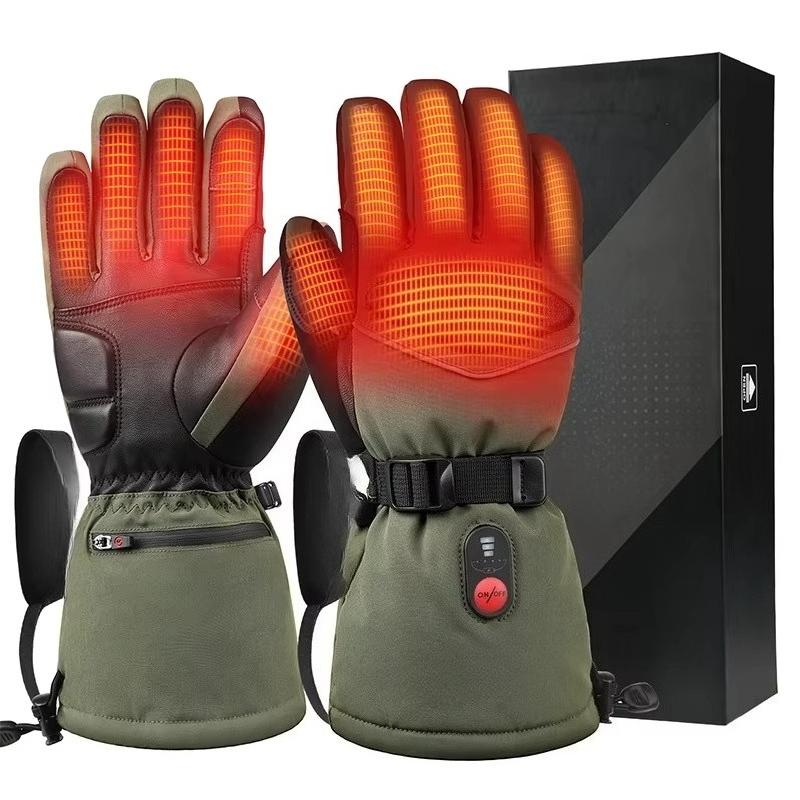 Heated Gloves Electric - Luvas de esqui elétricas 3m, verdes,