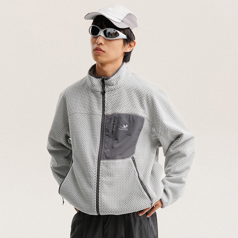 Winter Clothing Hiking - Jaqueta de Fleece Polar com Listras