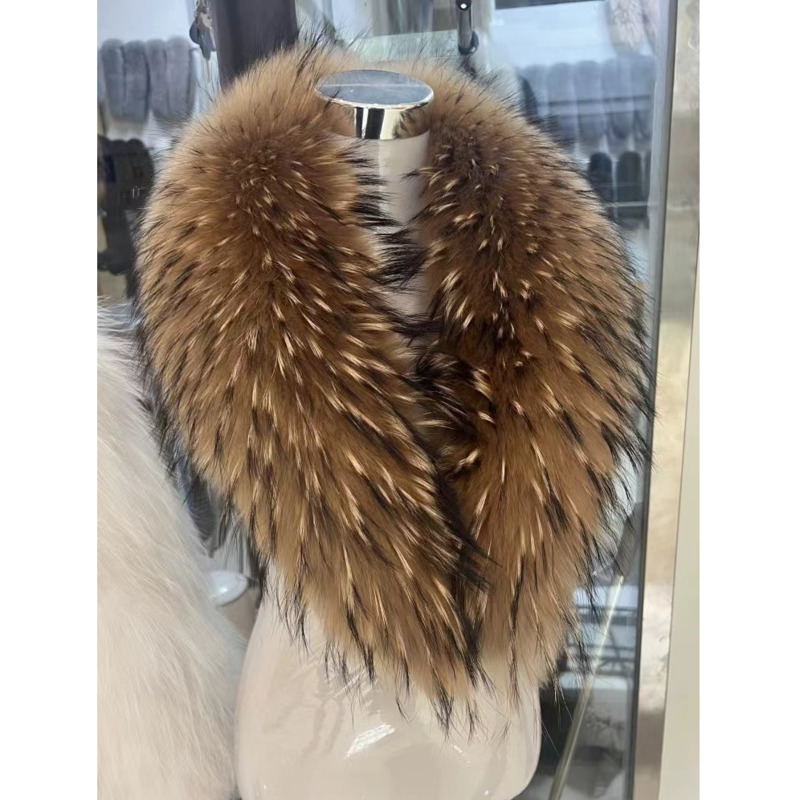 Winter Clothing Pk - Gola de pele de guaxinim feminino