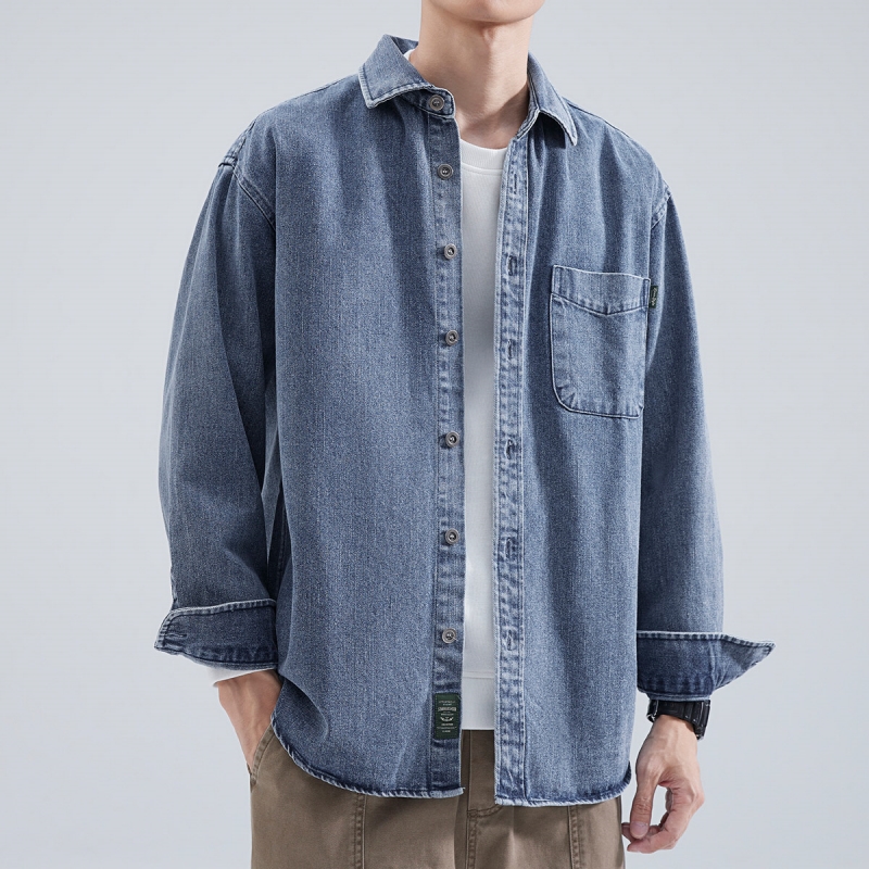Camisa jeans masculina manga l - Winter Clothing Pk avaliação e preço