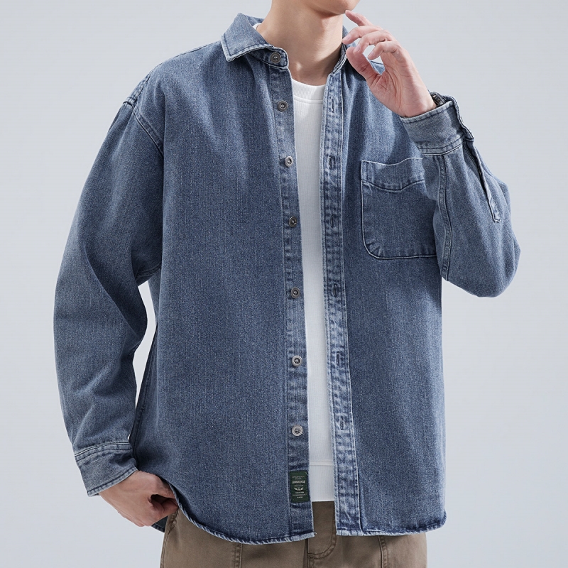 Camisa jeans masculina manga l - Winter Clothing Pk avaliação e preço