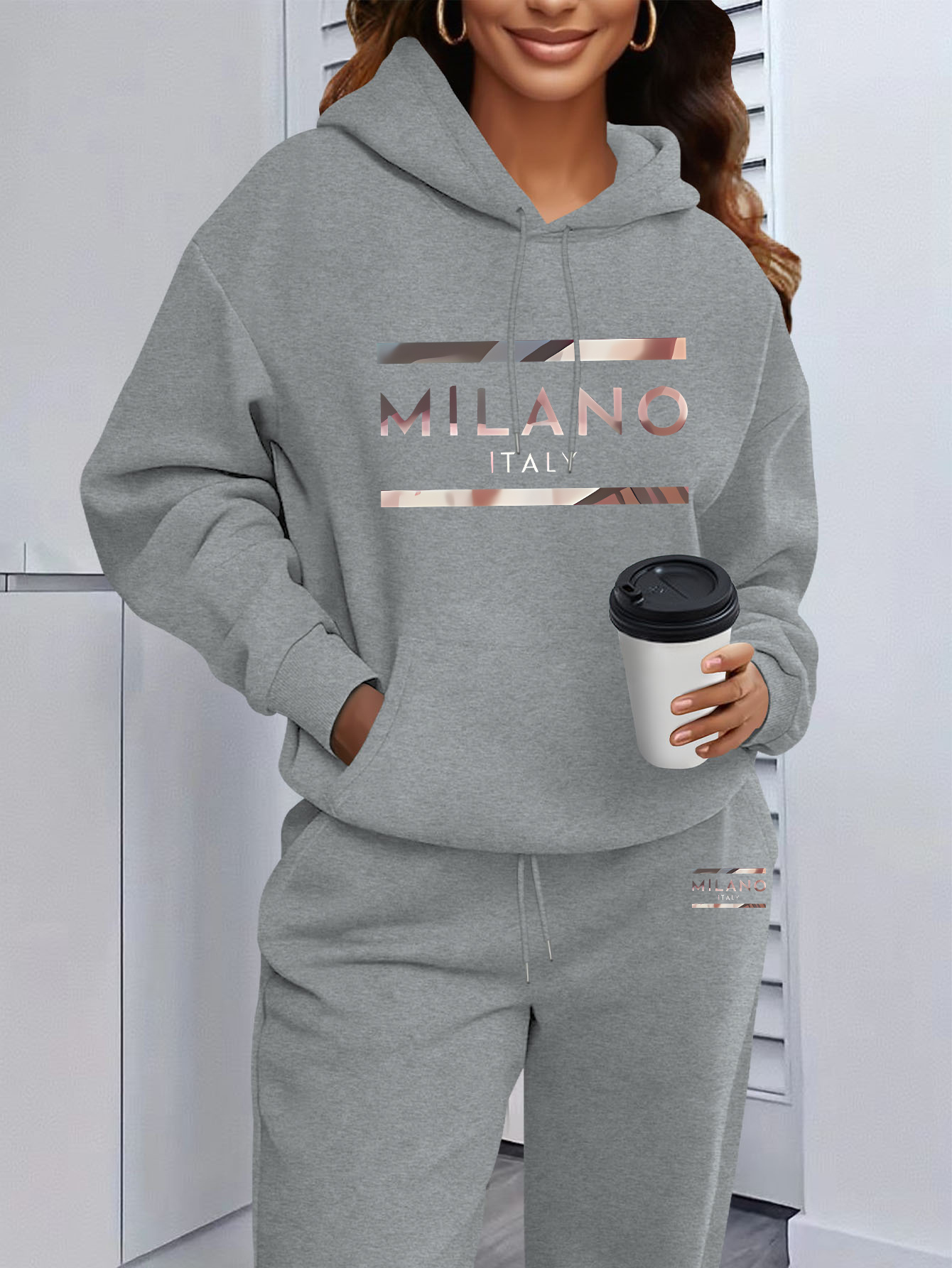 Conjunto de Moletom Feminino c - Winter Clothing For Women avaliação e preço