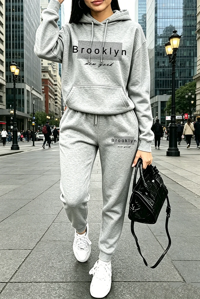 Conjunto de Moletom Feminino c - Winter Clothing For Women avaliação e preço