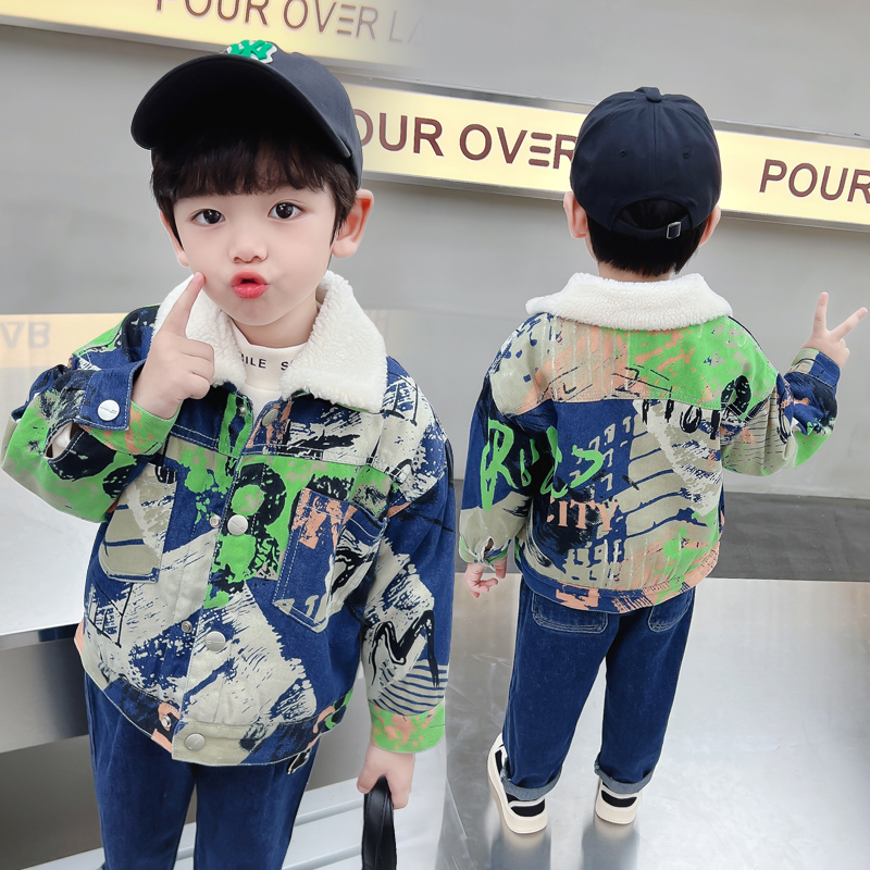 Crianças bebê quente denim jaq - Winter Clothing Drawing avaliação e preço