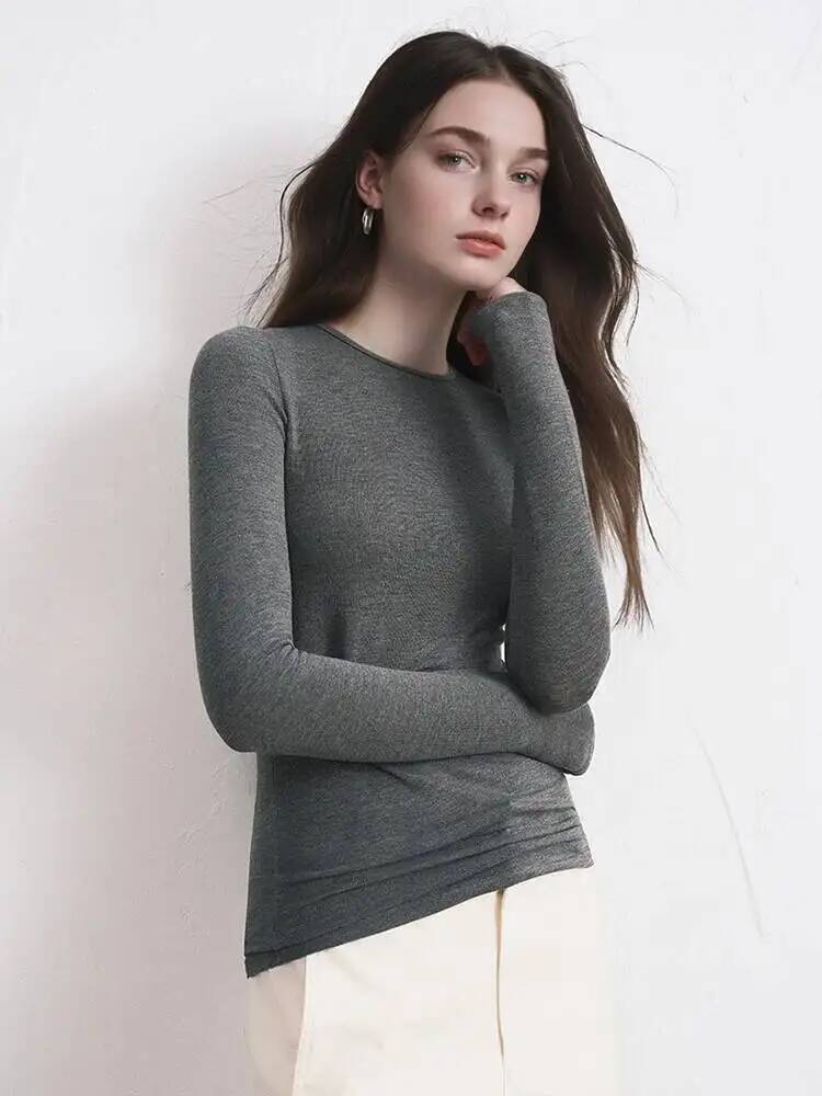 Camiseta Feminina de Manga Lon - Winter Clothing For Women avaliação e preço